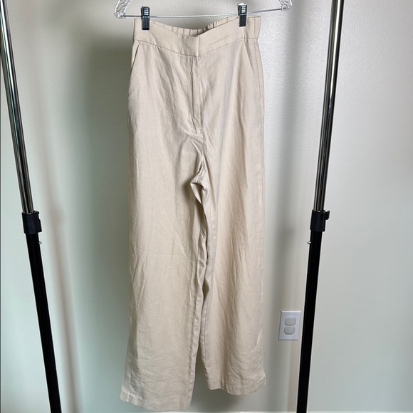 H&M Cream Wide-Leg High Waisted Pants - Picture 2 of 4